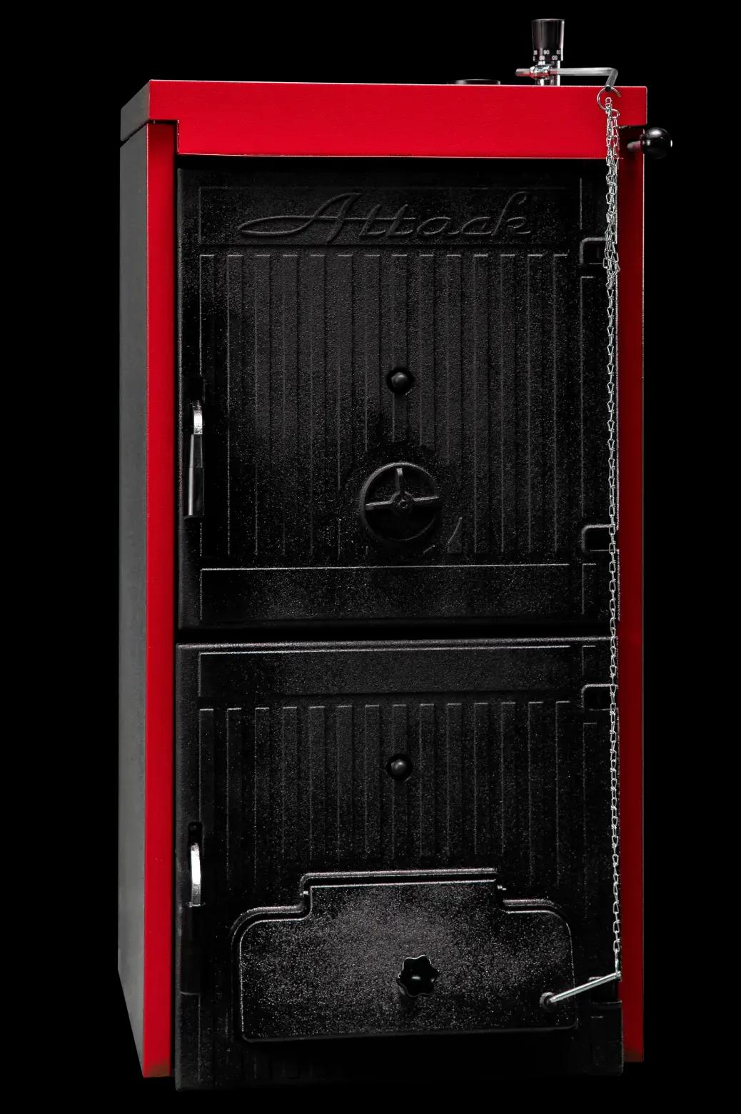 Універсальний чавунний котел, що працює на твердому паливі